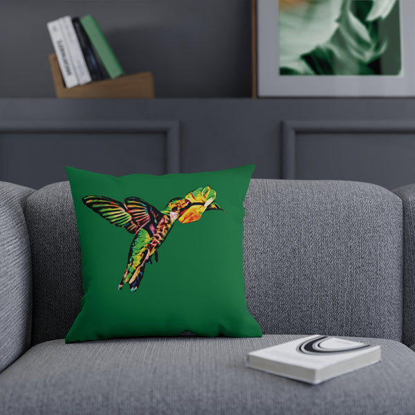 Hummingbird Emerald Sip Green Cushion