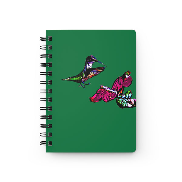 Hummingbird Bounce Green Spiral Bound Journal