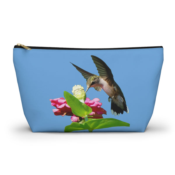 Hummingbird Wings Up Light Blue Accessory Pouch w T-bottom