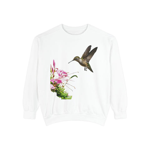 Hummingbird Frills Unisex Garment-Dyed Sweatshirt 1
