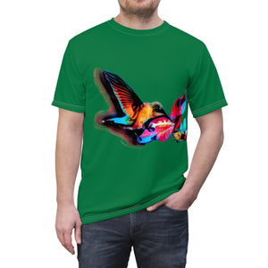 Unisex Cut & Sew Hummingbird Landing Green Tee (AOP 1)