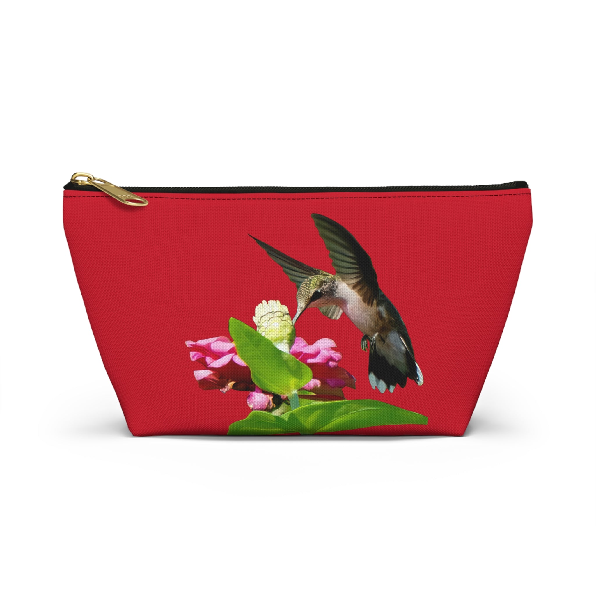 Hummingbird Wings Up Red Accessory Pouch w T-bottom