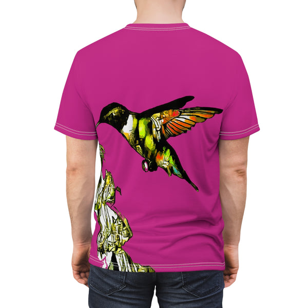 Unisex Cut & Sew Hummingbird Stick Neat Neat Pink Tee (AOP 1)