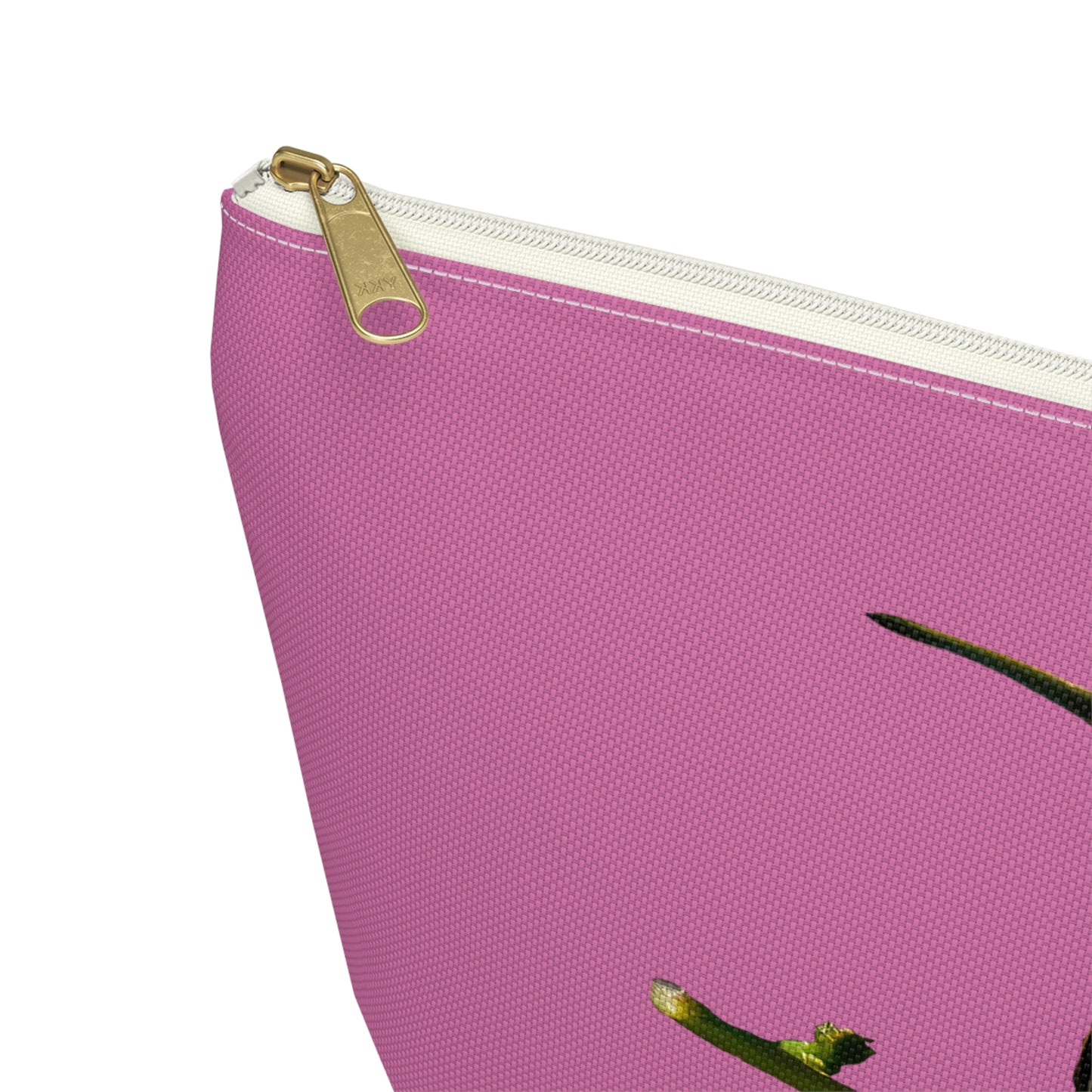 Hummingbird Red Bloom Neat Pink Accessory Pouch w T-bottom