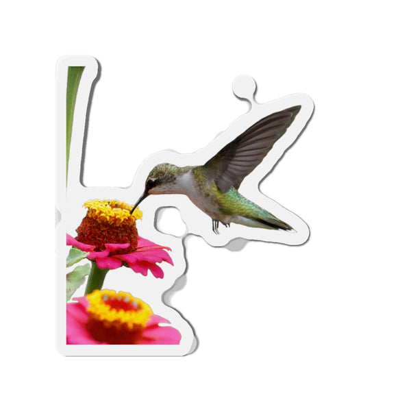 Hummingbird Zinnia Die-Cut Magnets