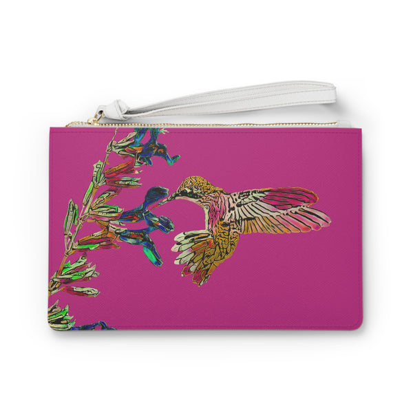 Hummingbird Twist Neat Pink Clutch Bag (2)