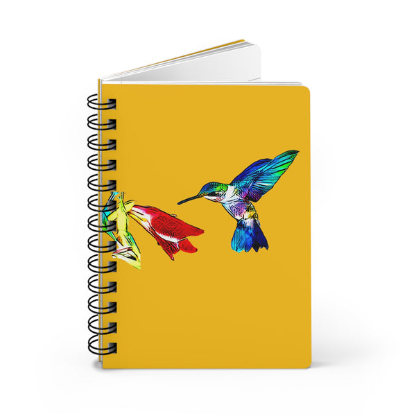 Hummingbird Sweet Yellow Spiral Bound Journal