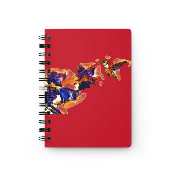 Hummingbird Violet Red Spiral Bound Journal