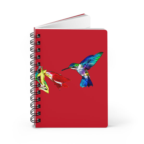 Hummingbird Sweet Red Spiral Bound Journal