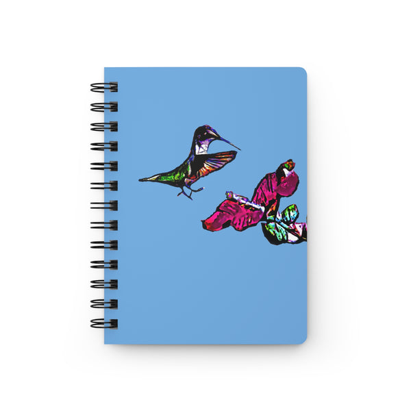 Hummingbird Bounce Light Blue Spiral Bound Journal