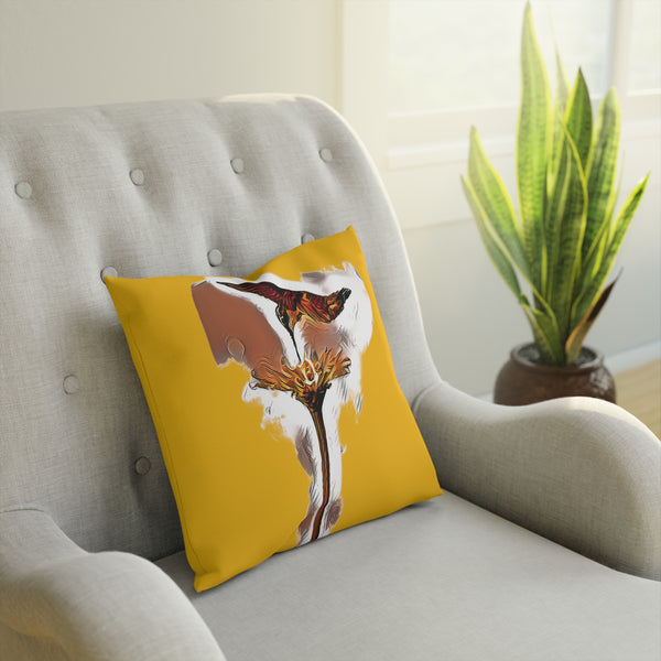 Hummingbird Flame Yellow Cushion