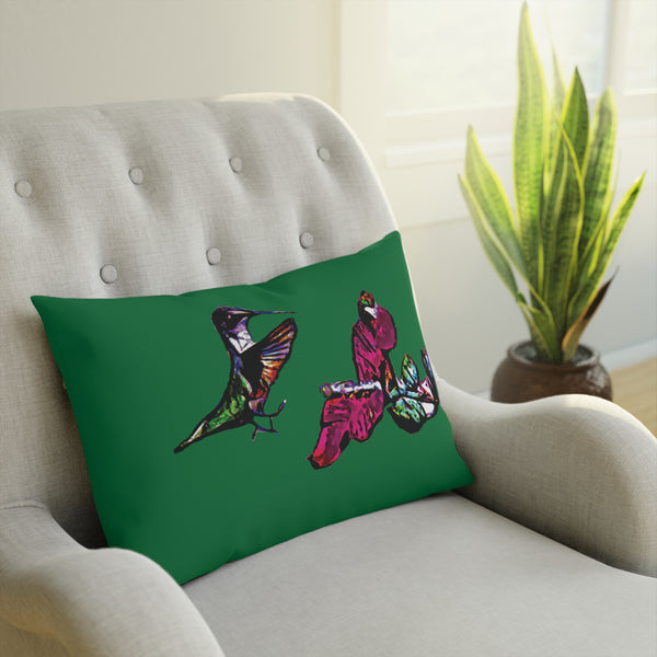 Hummingbird Bounce Green Cushion