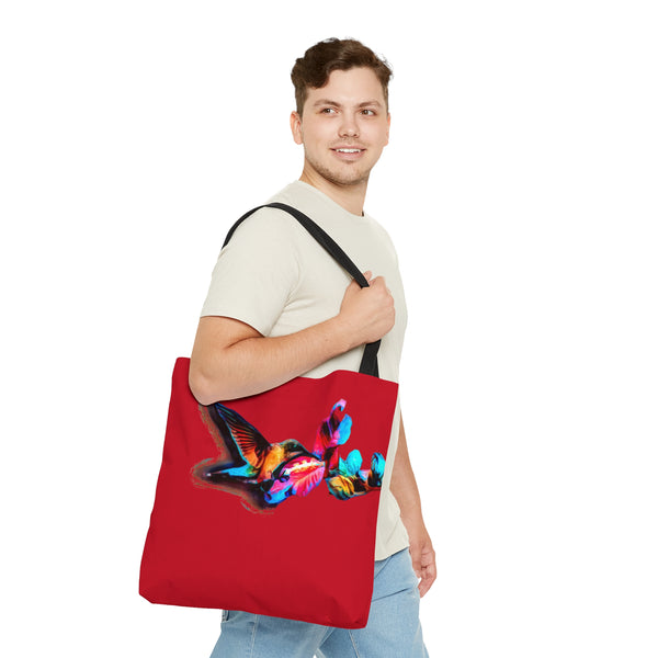 Hummingbird Landing Red Tote Bag (AOP 1)