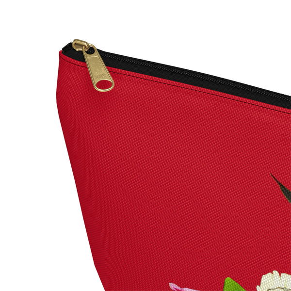 Hummingbird Wings Up Red Accessory Pouch w T-bottom