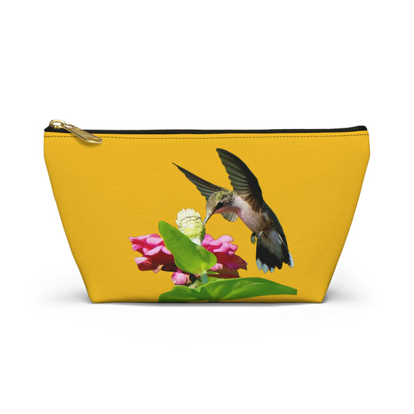 Hummingbird Wings Up Yellow Accessory Pouch w T-bottom