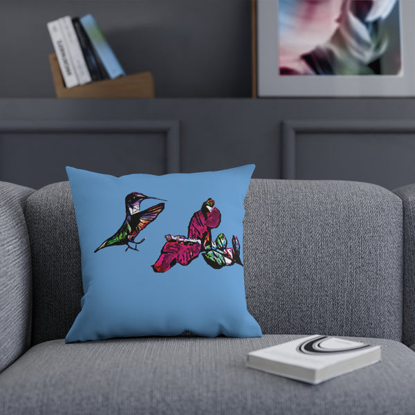 Hummingbird Bounce Light Blue Cushion