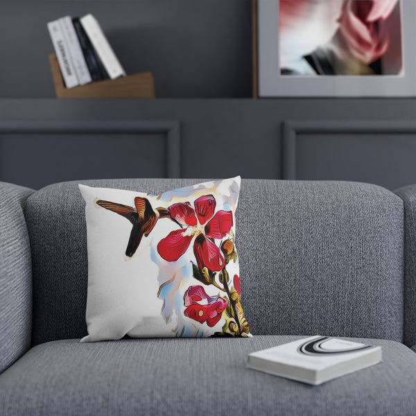 Hummingbird Red Rosa Cushion