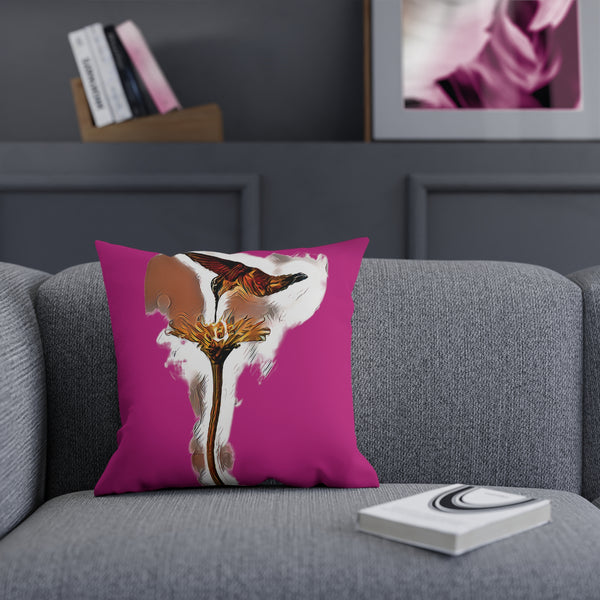 Hummingbird Flame Neat Pink Cushion