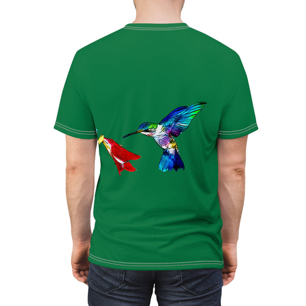 Unisex Cut & Sew Hummingbird Sweet Green Tee (AOP 1)