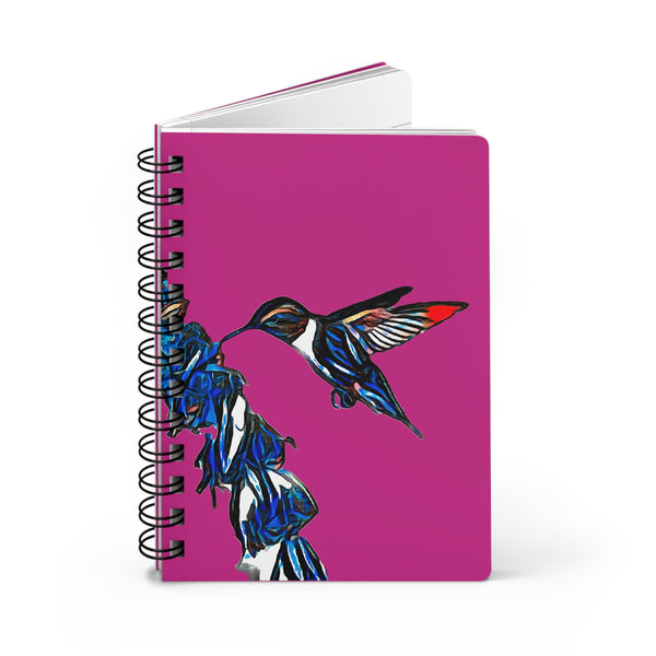 Hummingbird Blue Stick Neat Pink Spiral Bound Journal