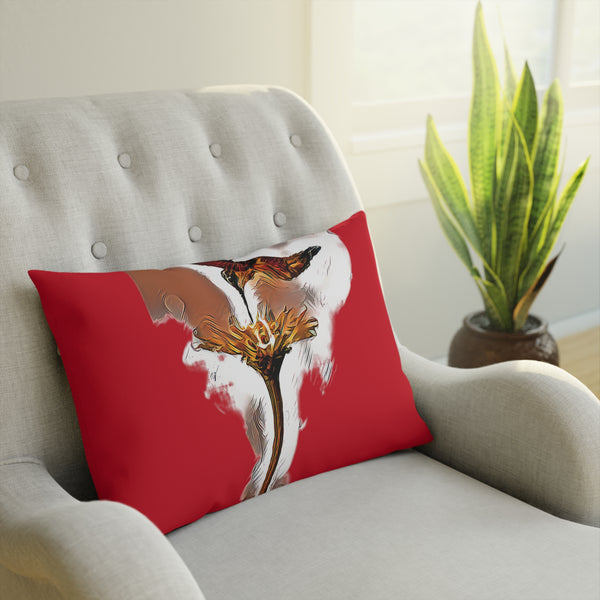 Hummingbird Flame Red Cushion