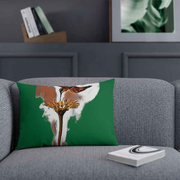 Hummingbird Flame Green Cushion