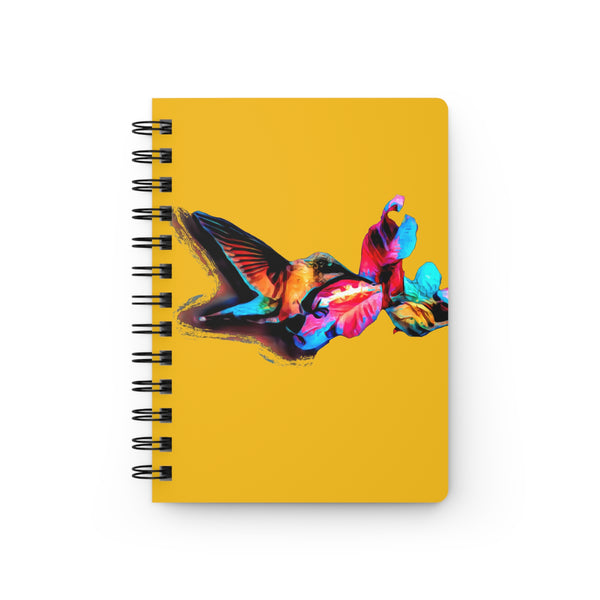 Hummingbird Landing Yellow Spiral Bound Journal