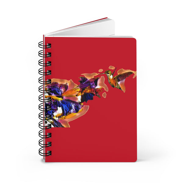 Hummingbird Violet Red Spiral Bound Journal