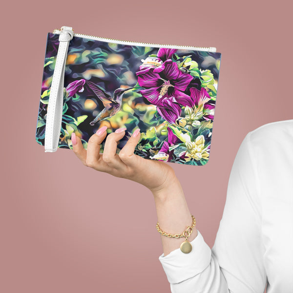 Hummingbird Purple Flyer Clutch Bag