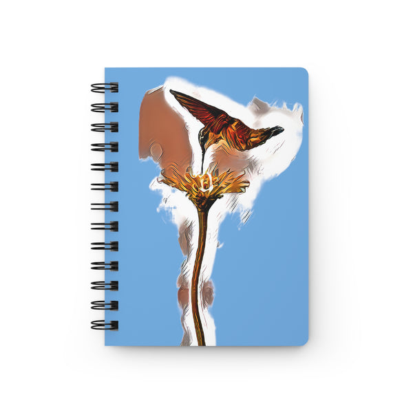 Hummingbird Flame Light Blue Spiral Bound Journal