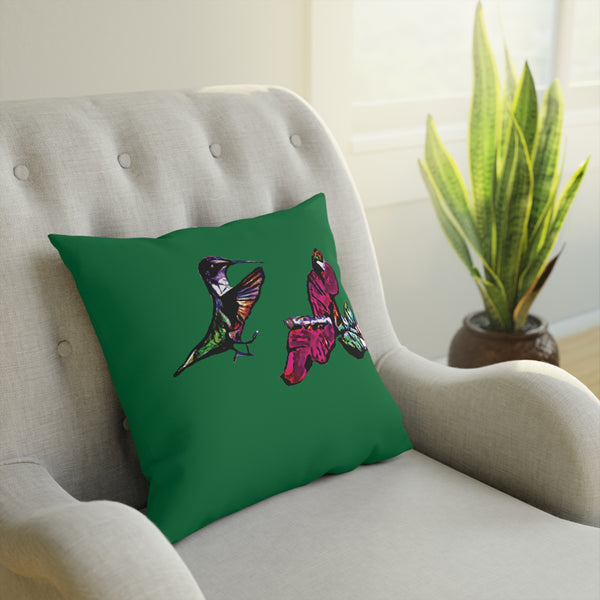 Hummingbird Bounce Green Cushion