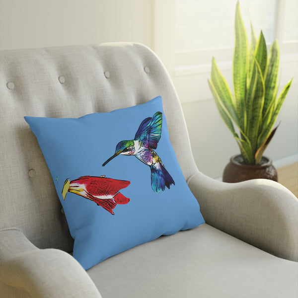 Hummingbird Sweet Light Blue Cushion