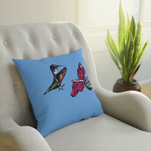 Hummingbird Bounce Light Blue Cushion