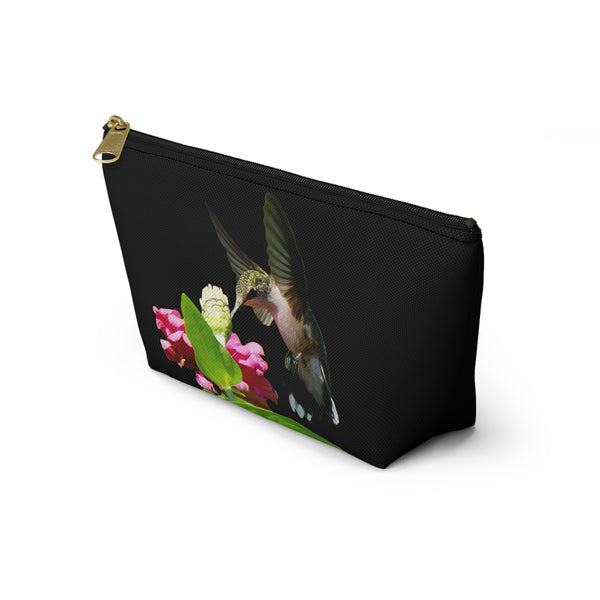 Hummingbird Wings Up Black Accessory Pouch w T-bottom