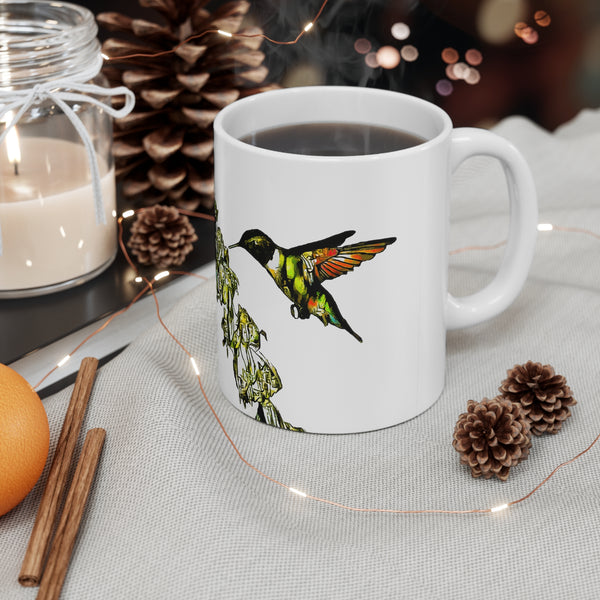 Hummingbird Stick Ceramic Mug 11oz