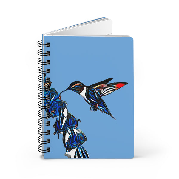 Hummingbird Blue Stick Light Blue Spiral Bound Journal