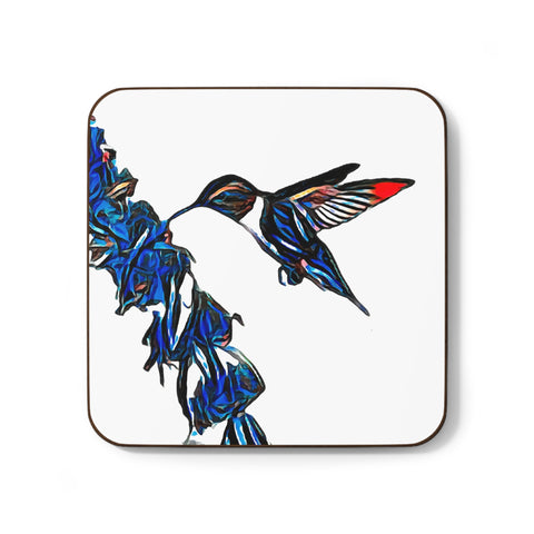 Hummingbird Blue Stick Hardboard Back Coaster