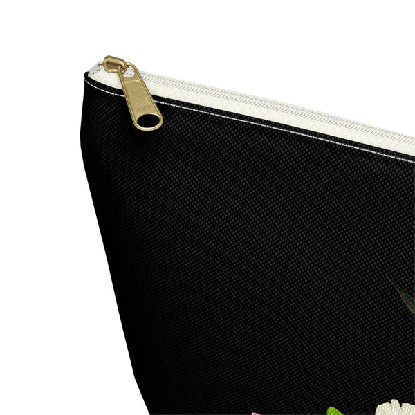 Hummingbird Wings Up Black Accessory Pouch w T-bottom