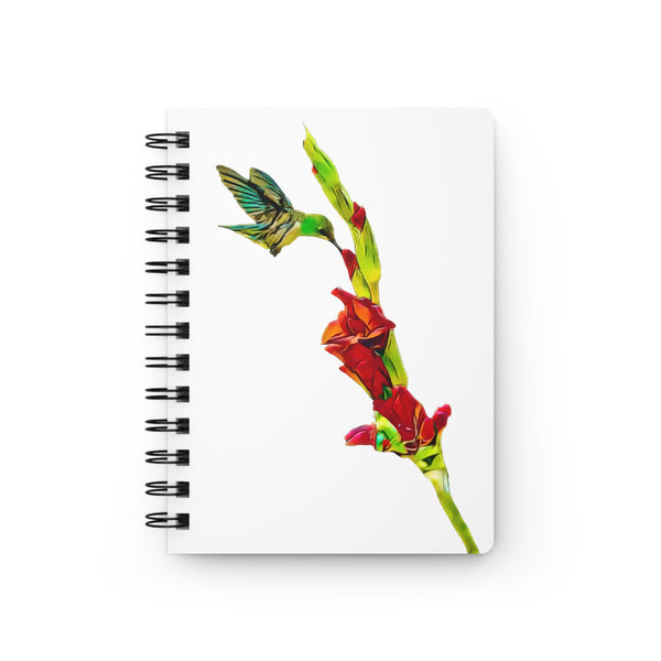 Hummingbird Gladiolus Standing Spiral Bound Journal