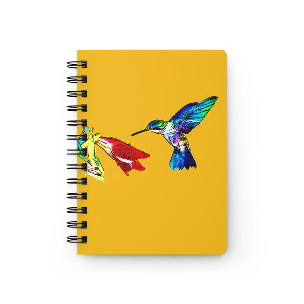 Hummingbird Sweet Yellow Spiral Bound Journal