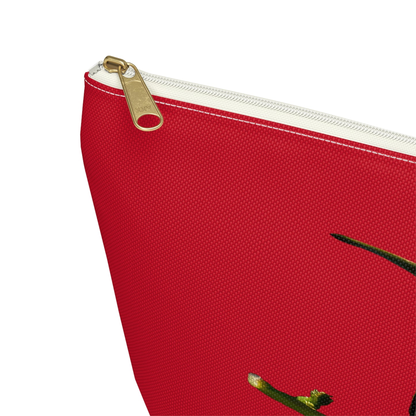 Hummingbird Red Bloom Red Accessory Pouch w T-bottom