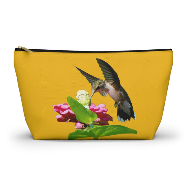 Hummingbird Wings Up Yellow Accessory Pouch w T-bottom