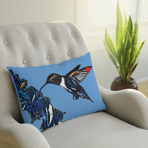 Hummingbird Blue Stick Light Blue Cushion