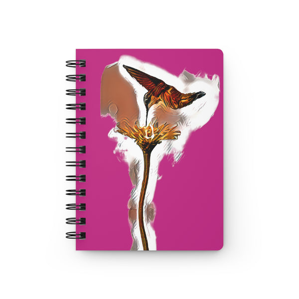 Hummingbird Flame Neat Pink Spiral Bound Journal