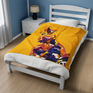 Hummingbird Violet Yellow Plush Blanket