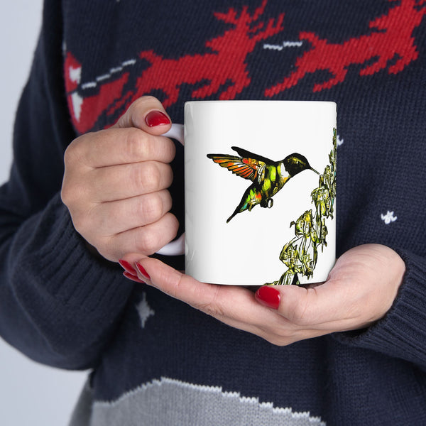 Hummingbird Stick Ceramic Mug 11oz
