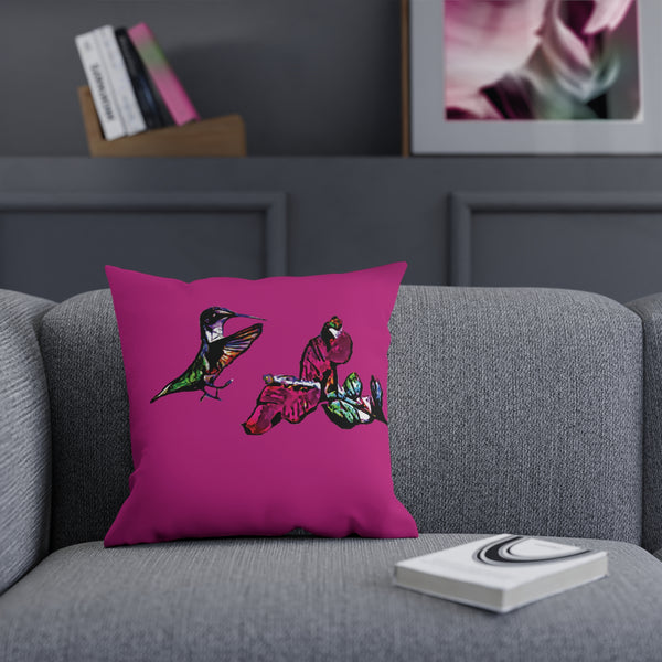 Hummingbird Bounce Neat Pink Cushion