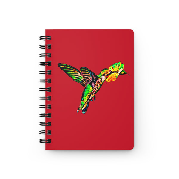 Hummingbird Emerald Sip Red Spiral Bound Journal