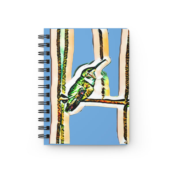 Hummingbird Gaze Light Blue Spiral Bound Journal