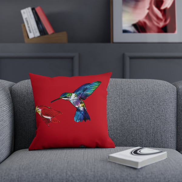 Hummingbird Sweet Red Cushion